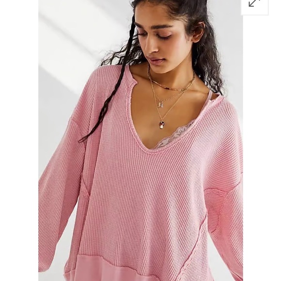 NWOT Free People We The Free Buttercup thermal in Strawberry Crème - Picture 2 of 3